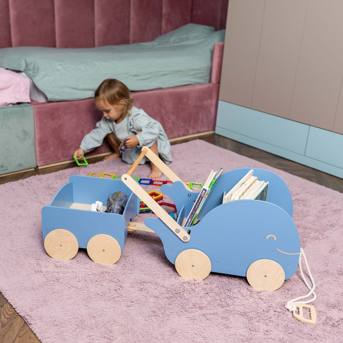Holzspielzeugwagen - Wal
