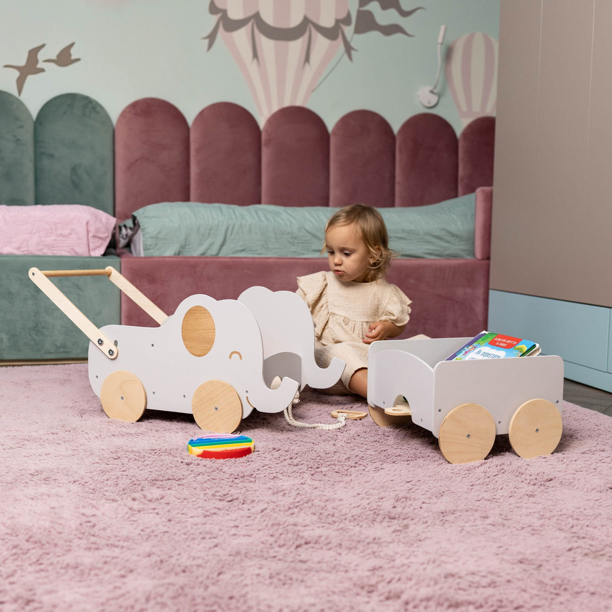 Holzspielzeugwagen - Elefant