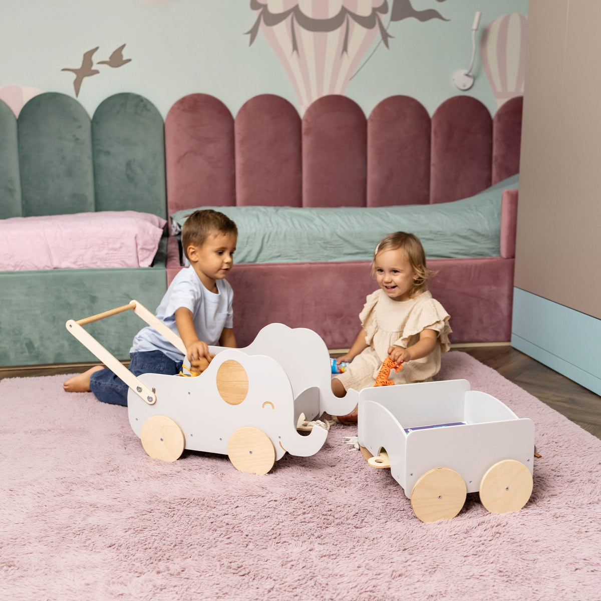 Holzspielzeugwagen - Elefant