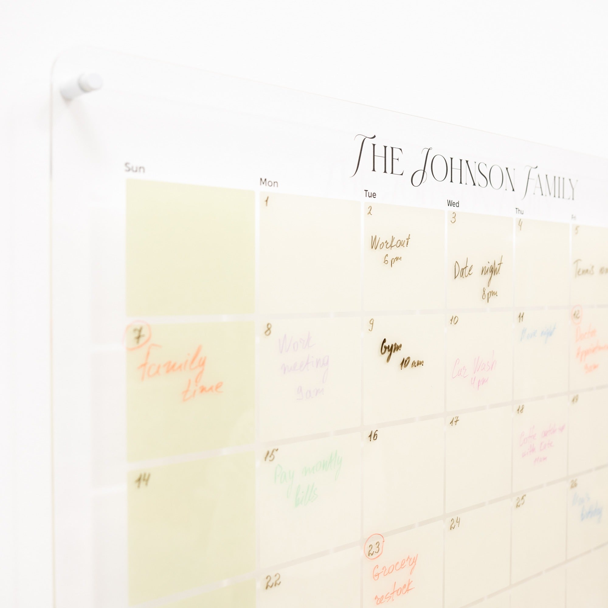 Acrylic Wall Family Planner Calendar 2