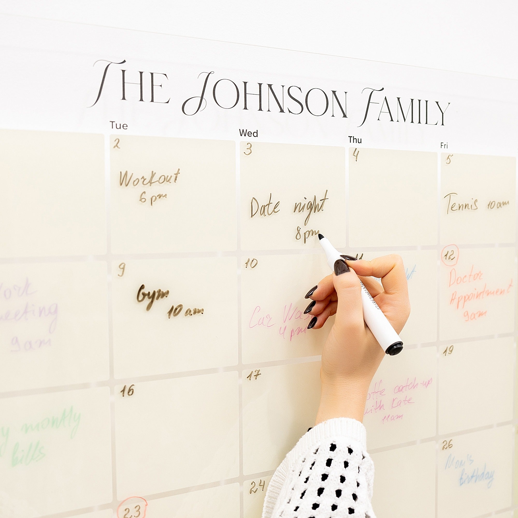 Acrylic Wall Family Planner Calendar 2