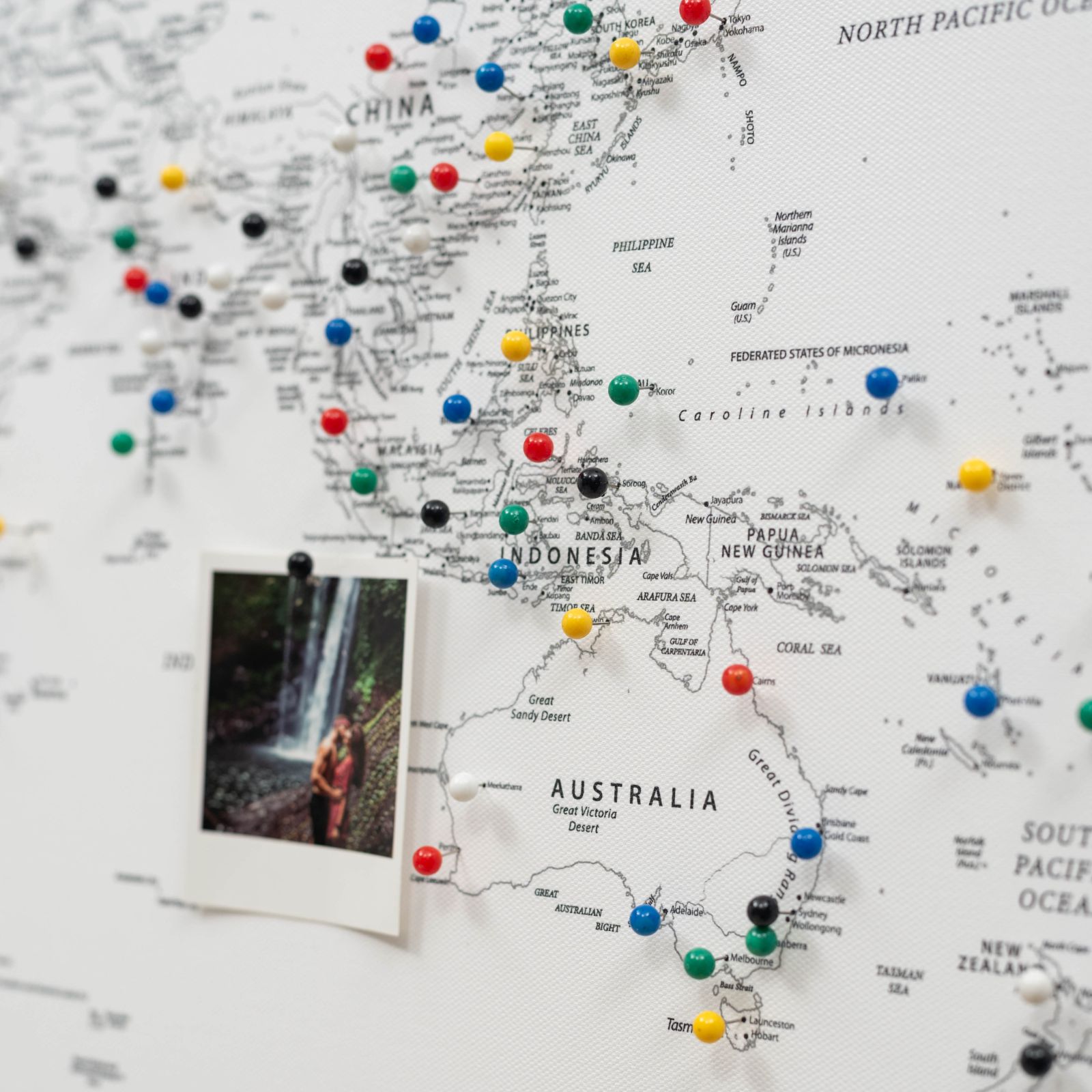 World Map on Canvas - White