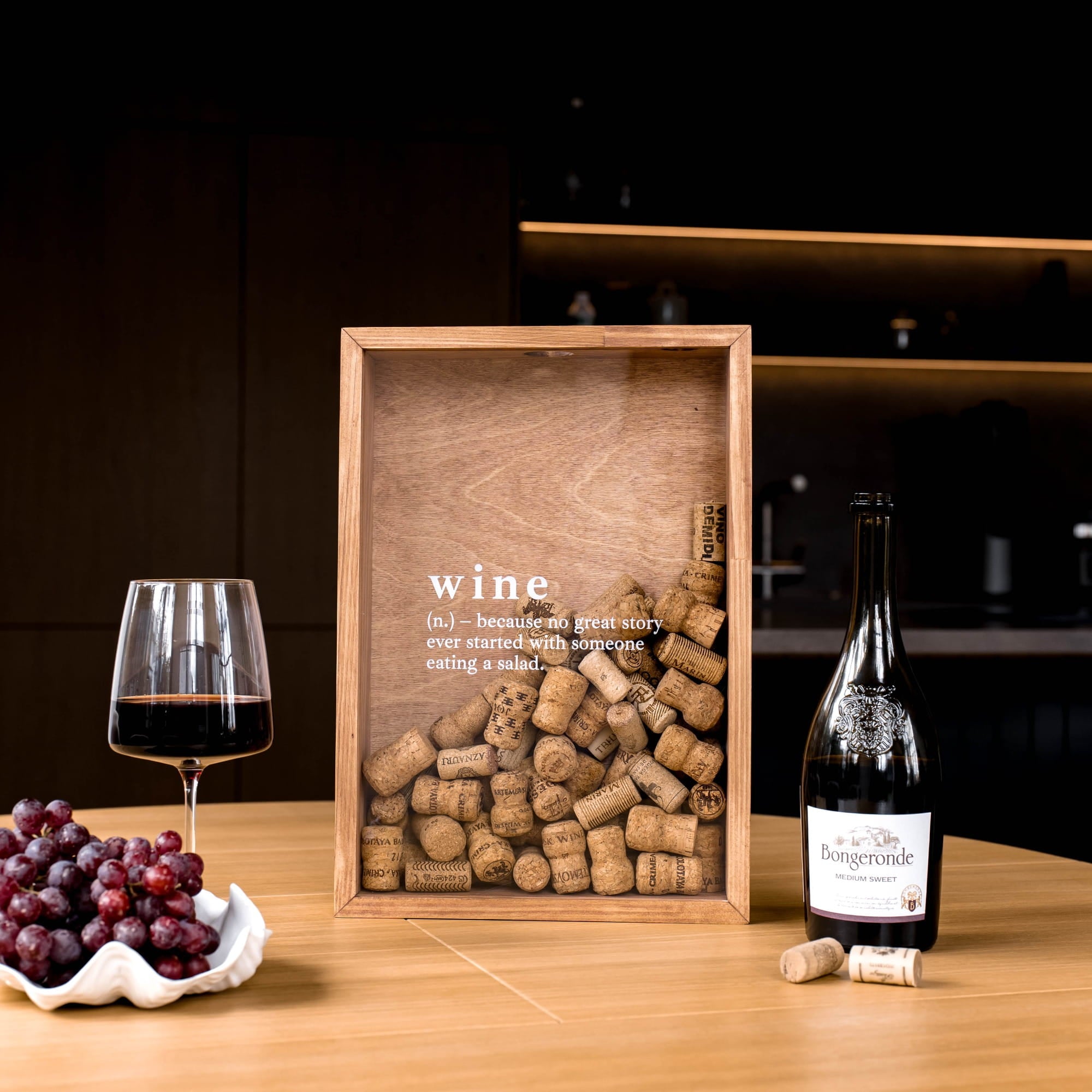 Pine Wine Cork Display Box - Wine