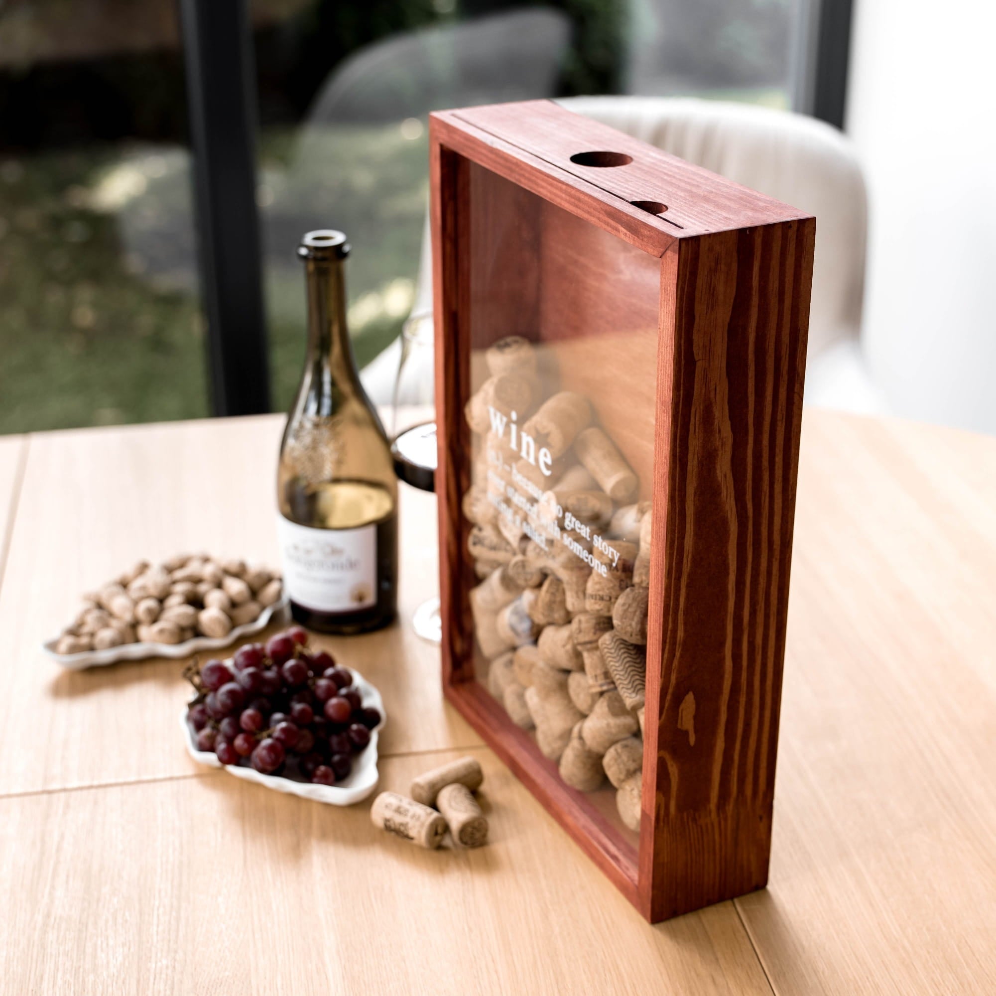 Pine Wine Cork Display Box - Wine