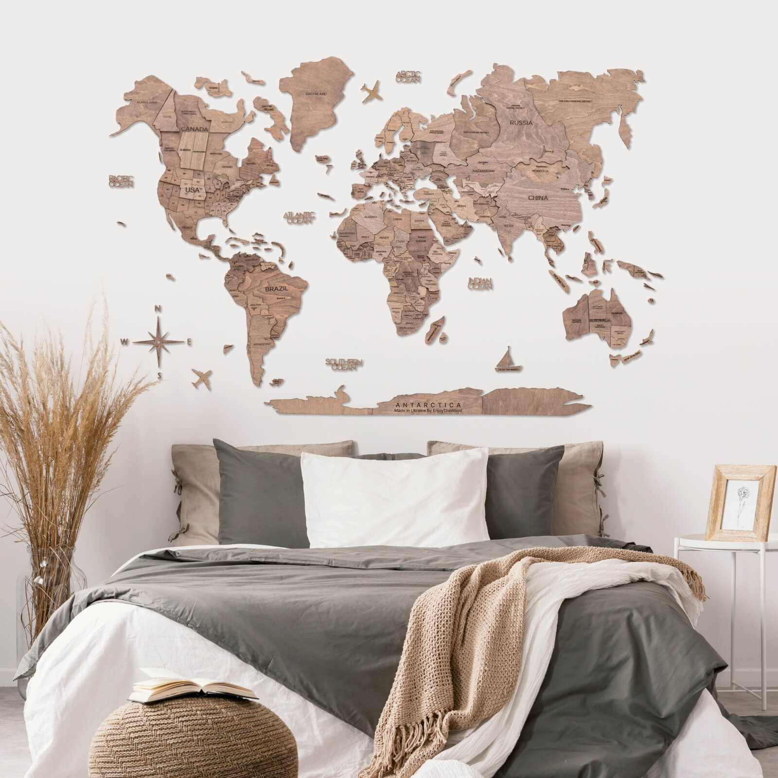 wood decor 3d world map tera