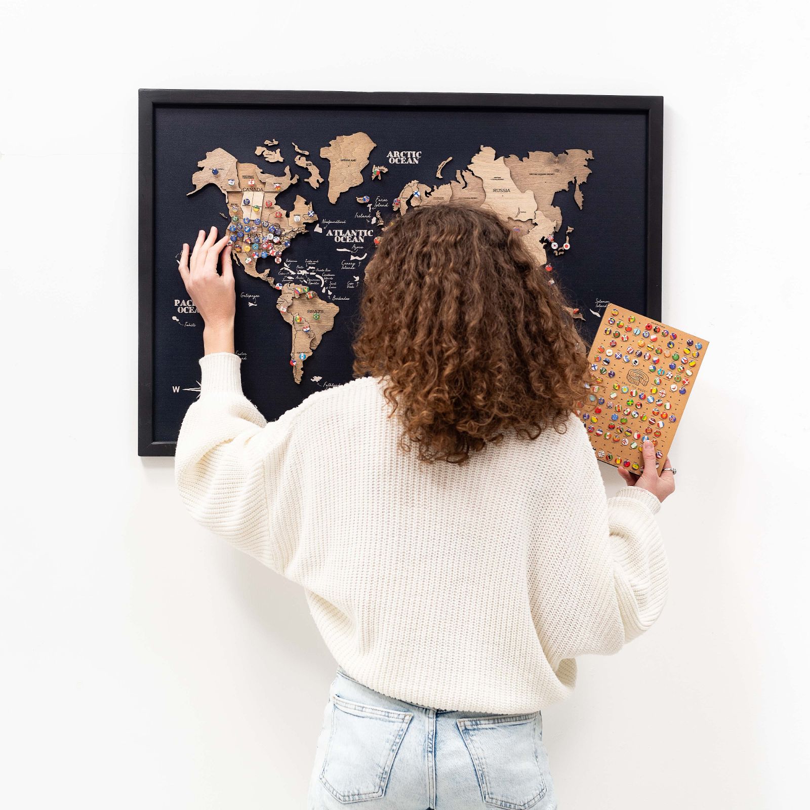 wooden panel map
