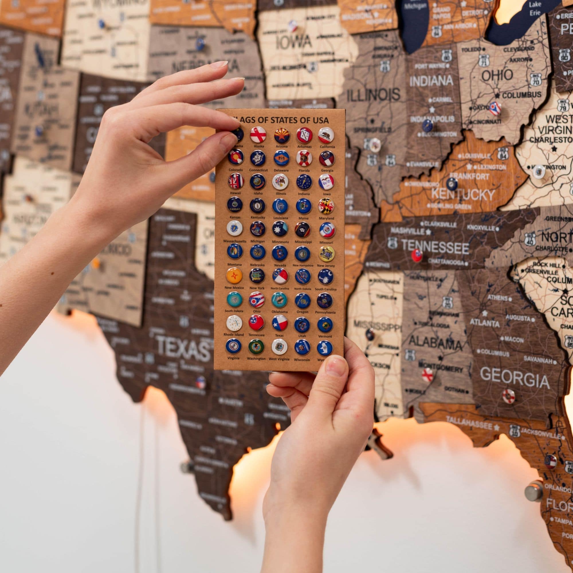 usa map with pins