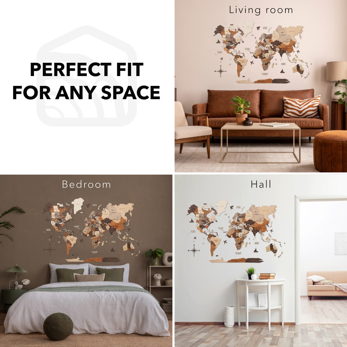 enjoy wooden map