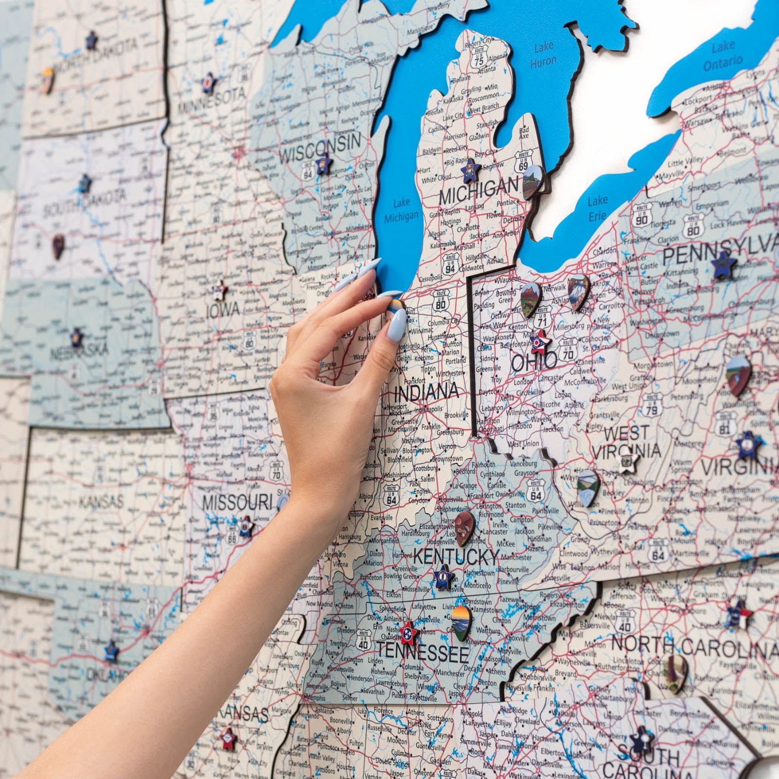 indiana on us map