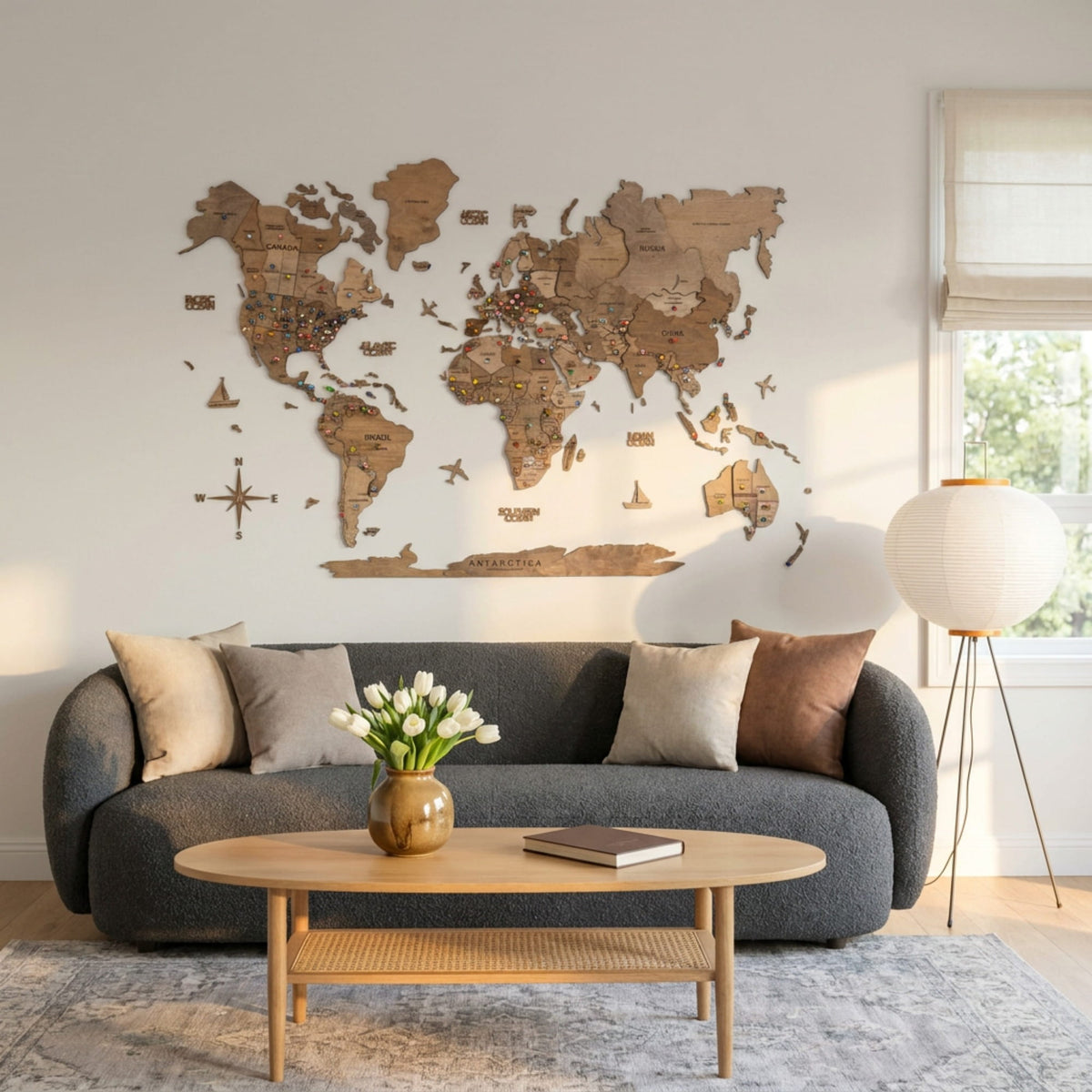 3D Wooden World Map Terra by Enjoy The Wood
