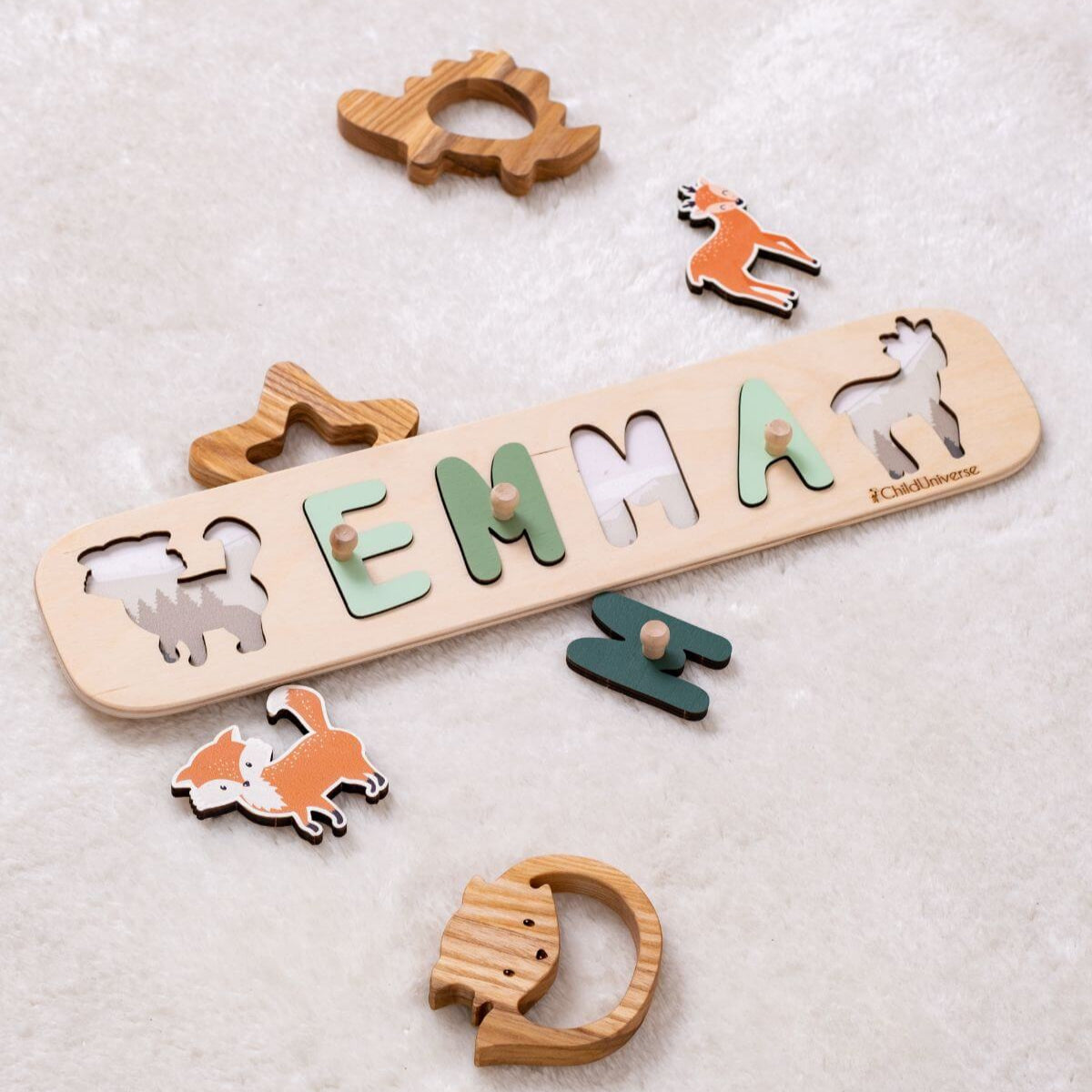 Custom wooden name puzzle board