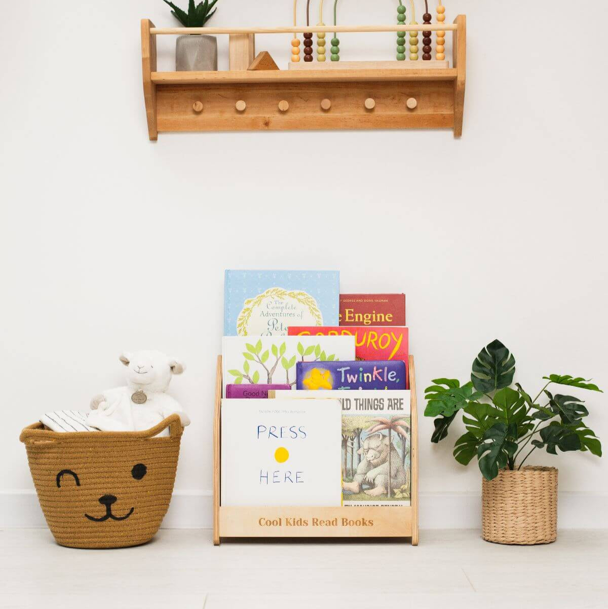woody bookshelf
