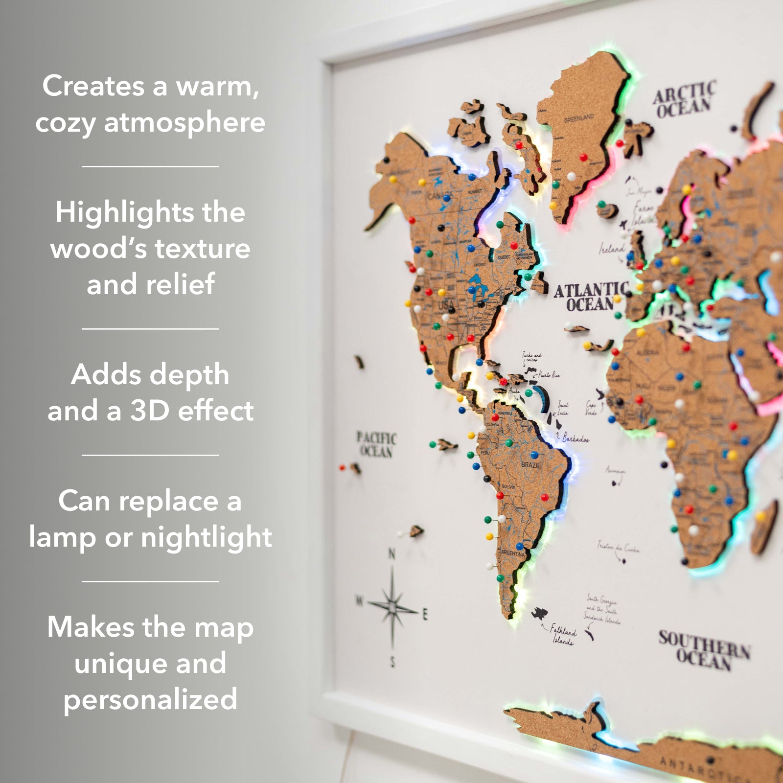 Map on Board LED 2.0 Cork