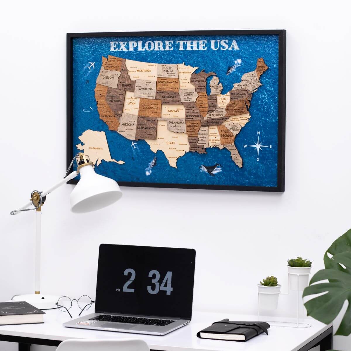 wood USA map