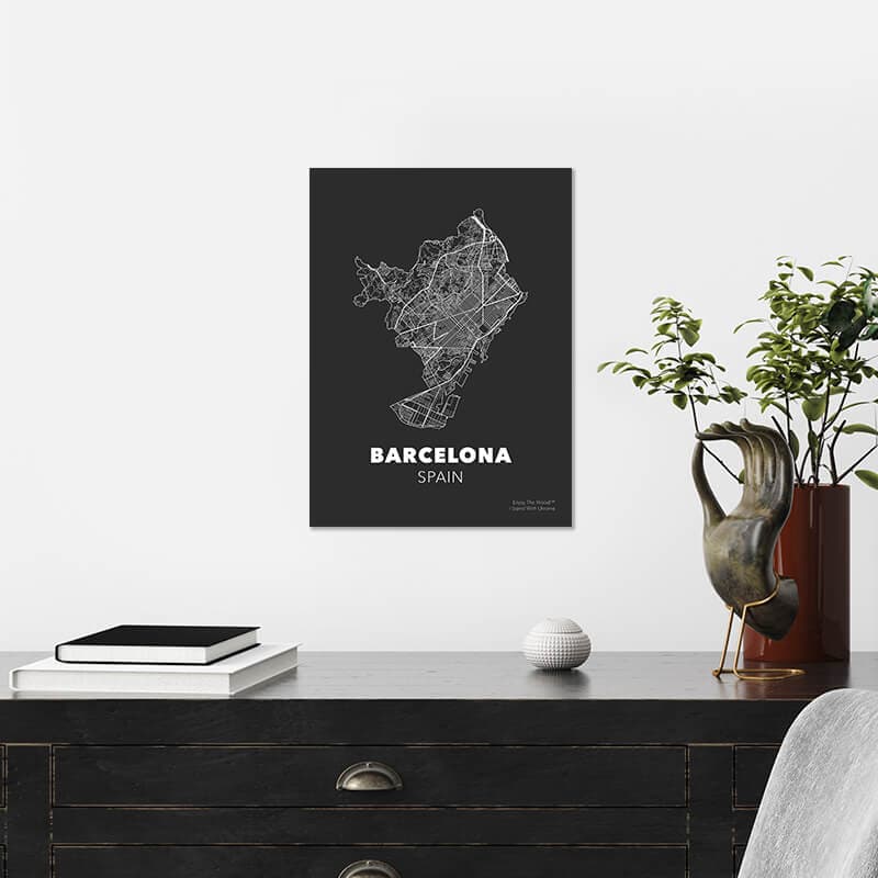 Set of Posters City Map: Barcelona, Paris, New York