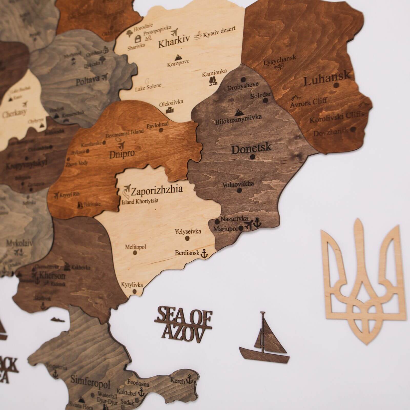 wooden map of ukraine