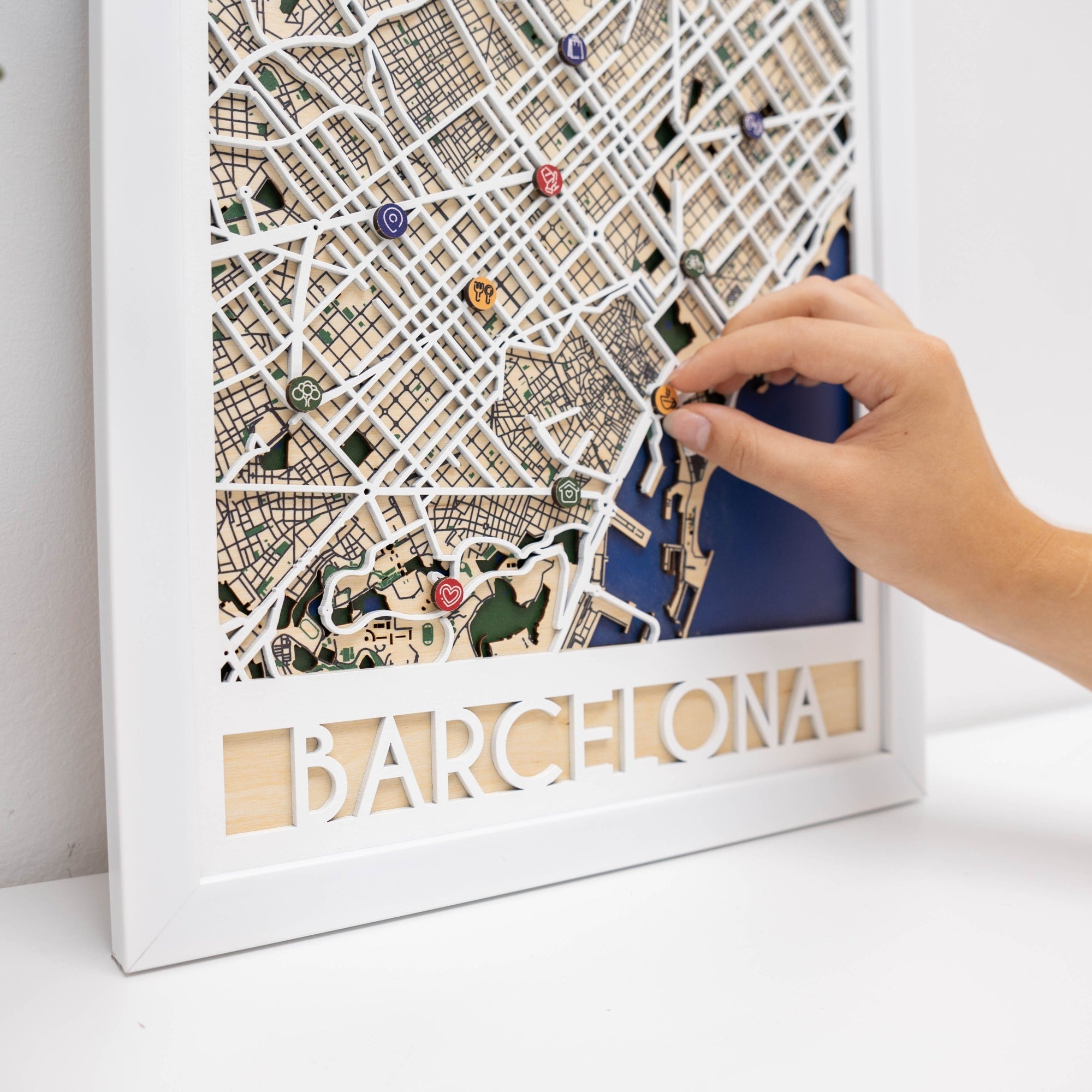 Wooden City Maps, Laser Cut Decor Wood City Map