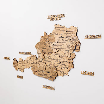 Wooden Map of Austria