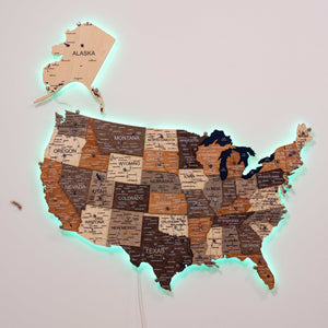 USA Wooden Maps