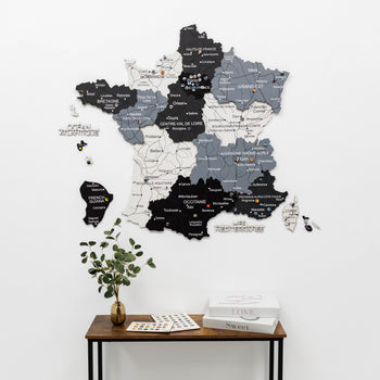 Wooden Map of France
