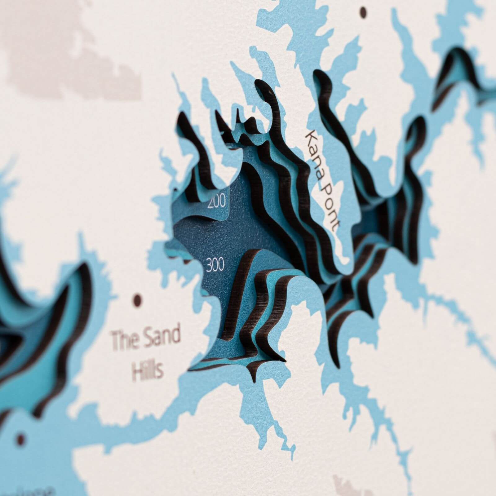 3D Wooden Maps of Lakes