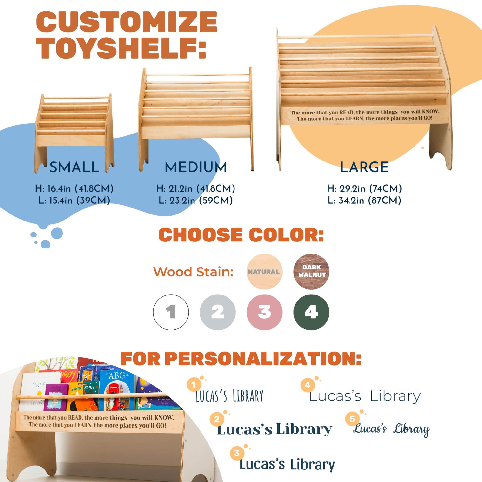 ✿ Wooden Montessori Bookshelf Natural ✿ Enjoy The Wood