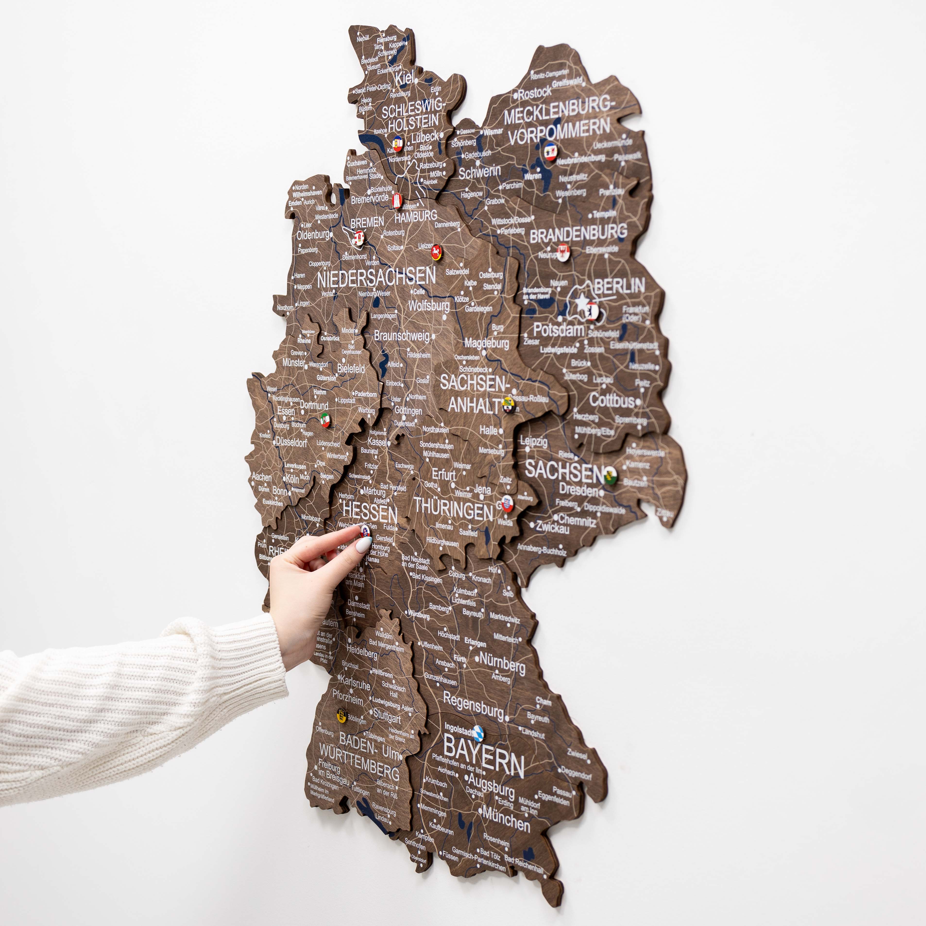 wood map wall art