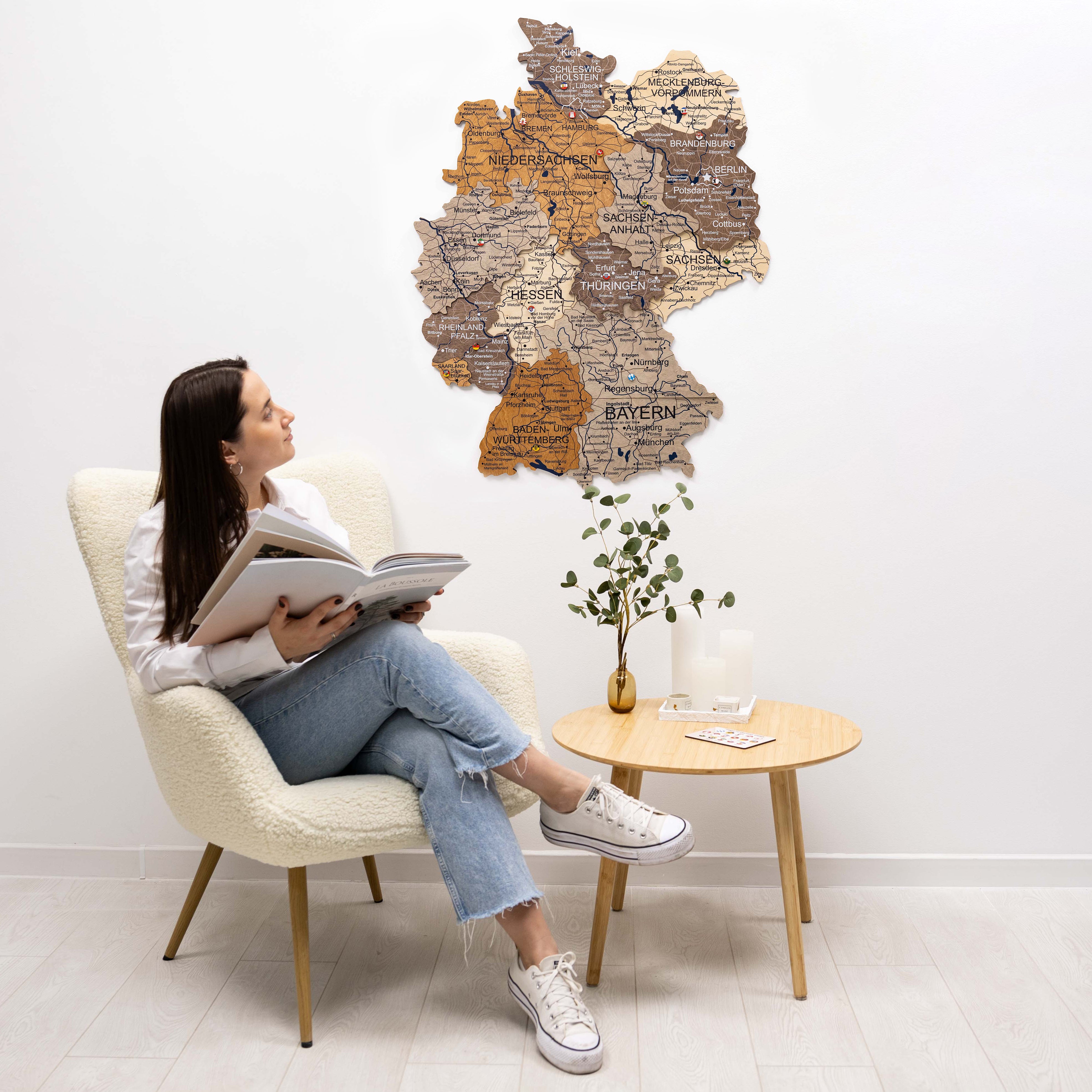 3D Germany Wooden Map Multicolor by Enjoy The Wood 
