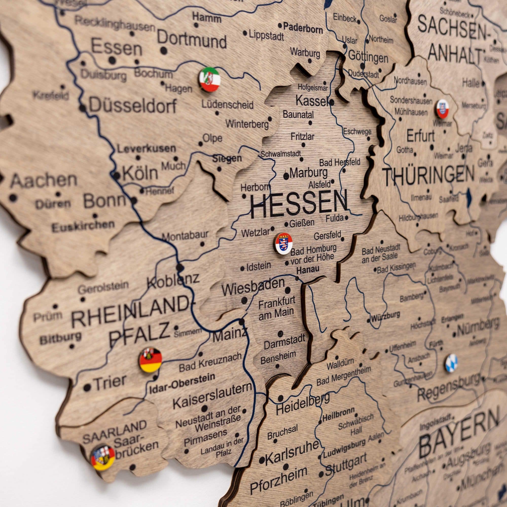 germany map with states and cities