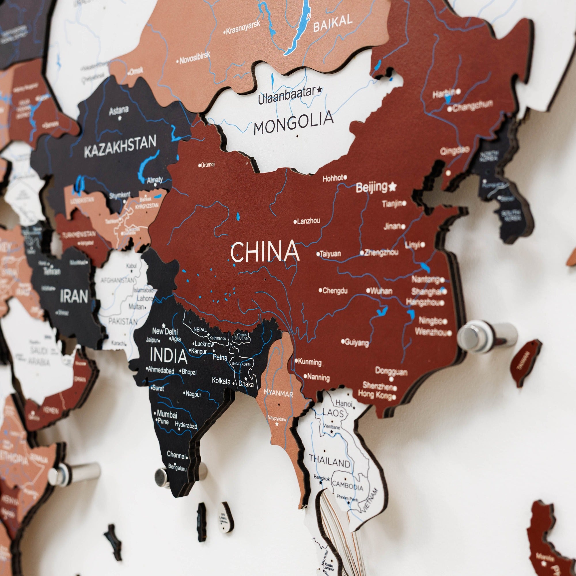 Map of Asia with labeled countries on a white background