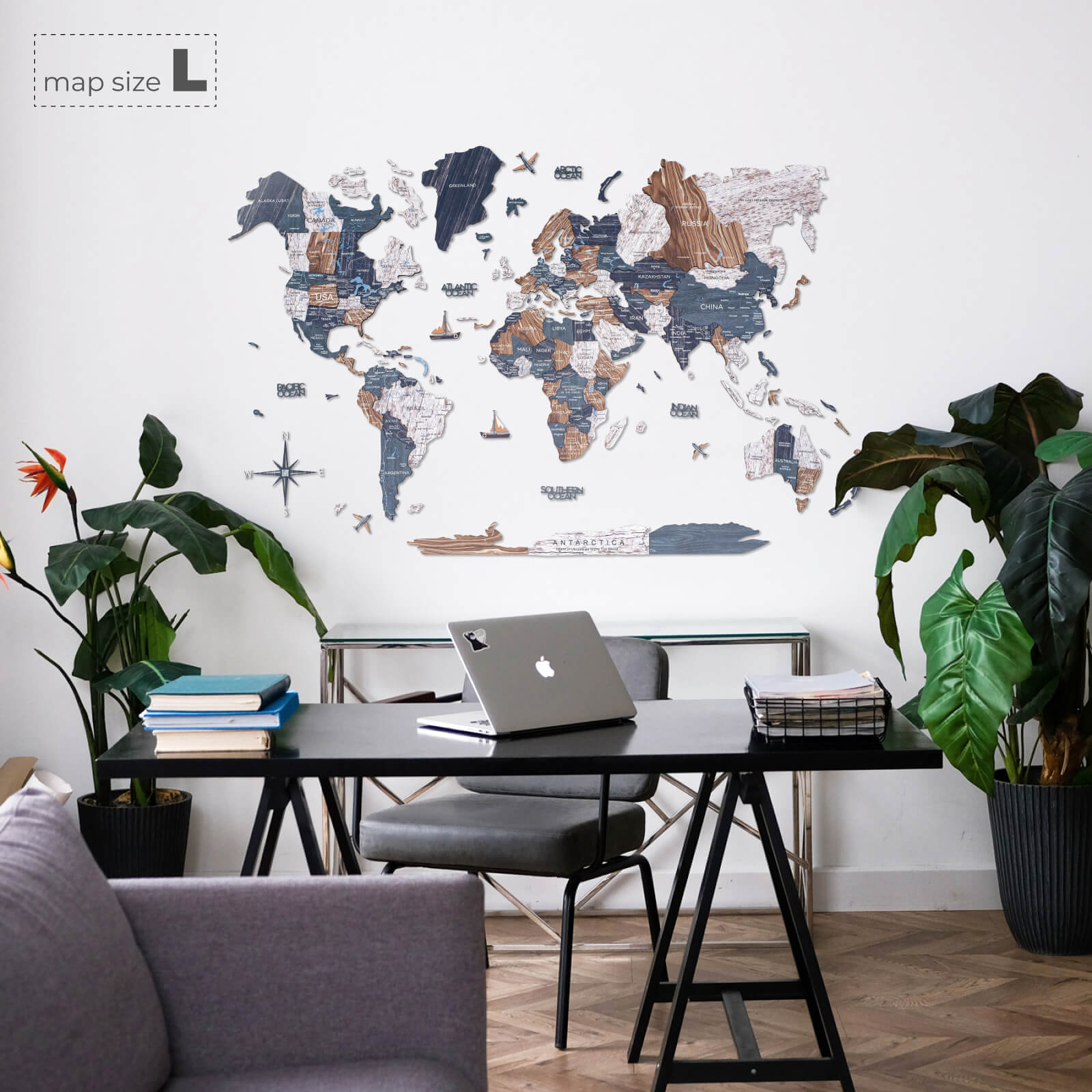 3D colored world map _for wall