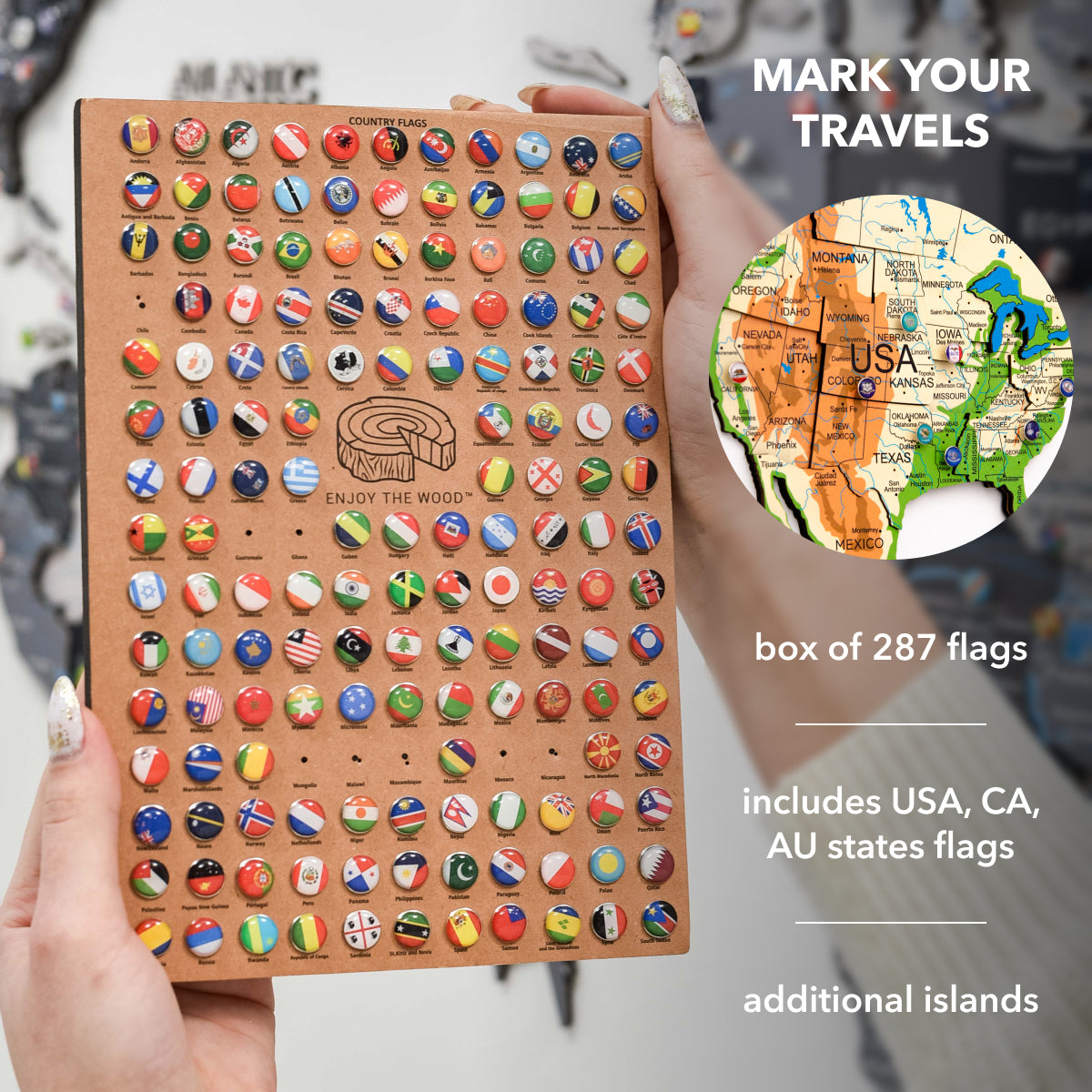 3D Wooden World Map Physical ‣ Enjoy The Wood