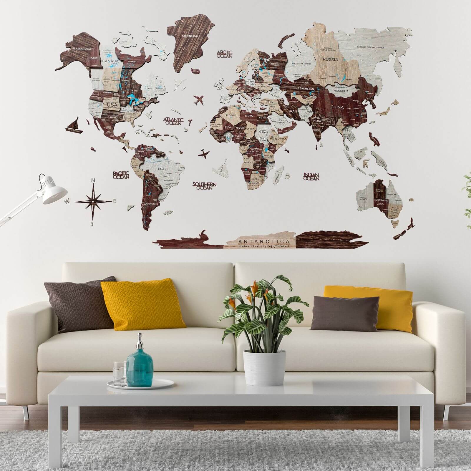 travel world map with magnetic pins