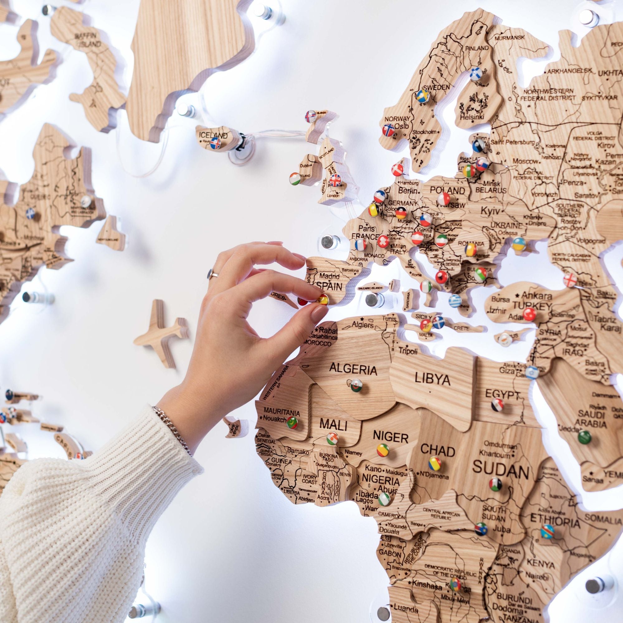 world map on wall