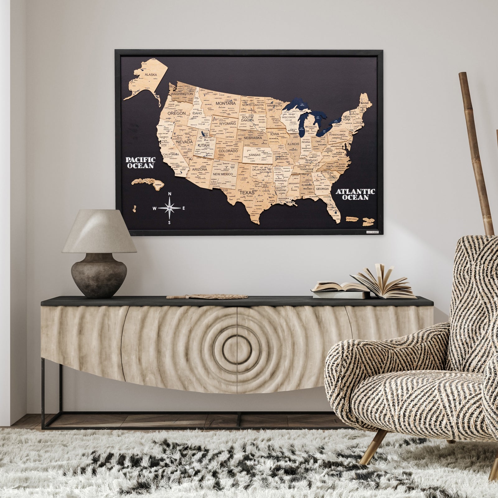 us map wall decor