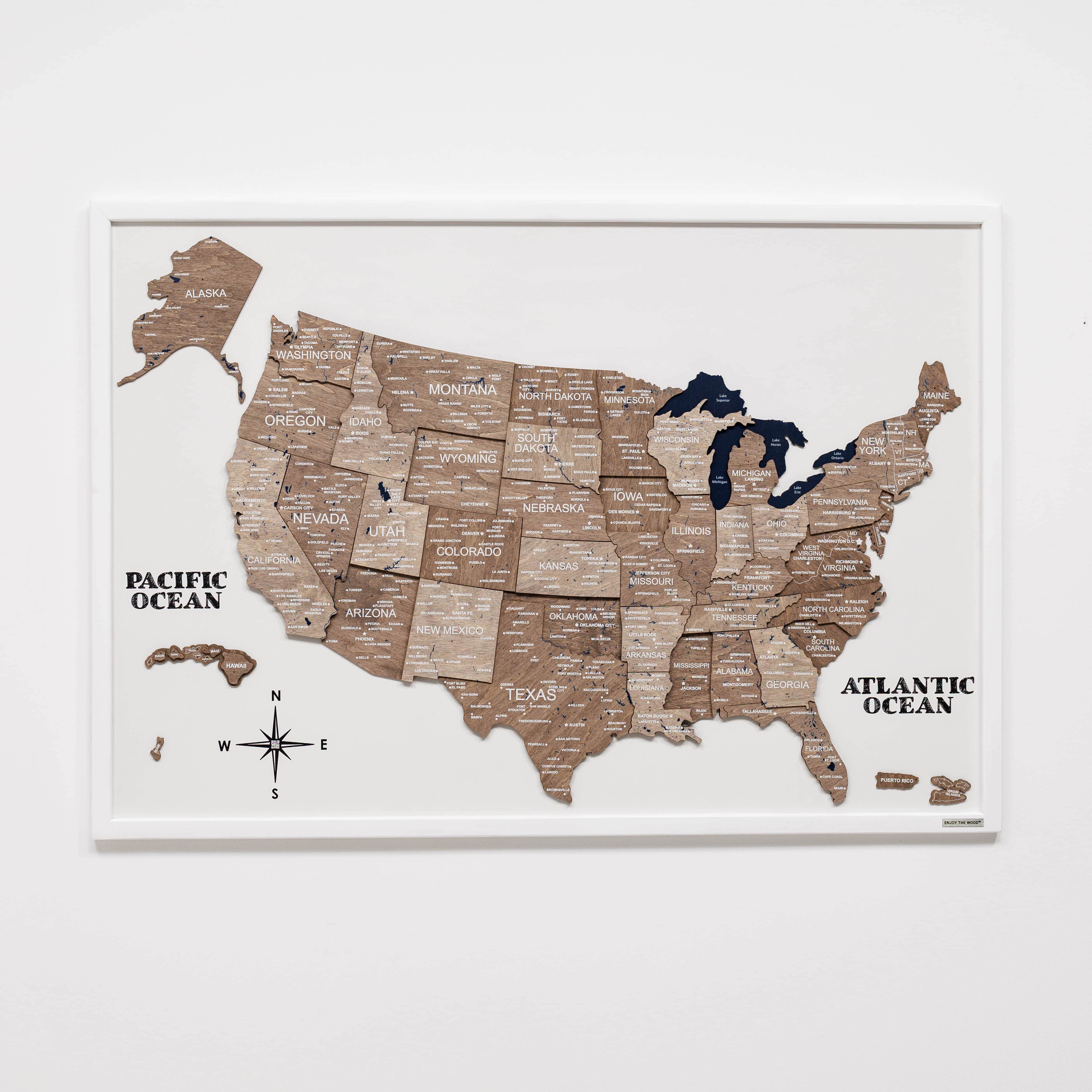 usa map on cork board
