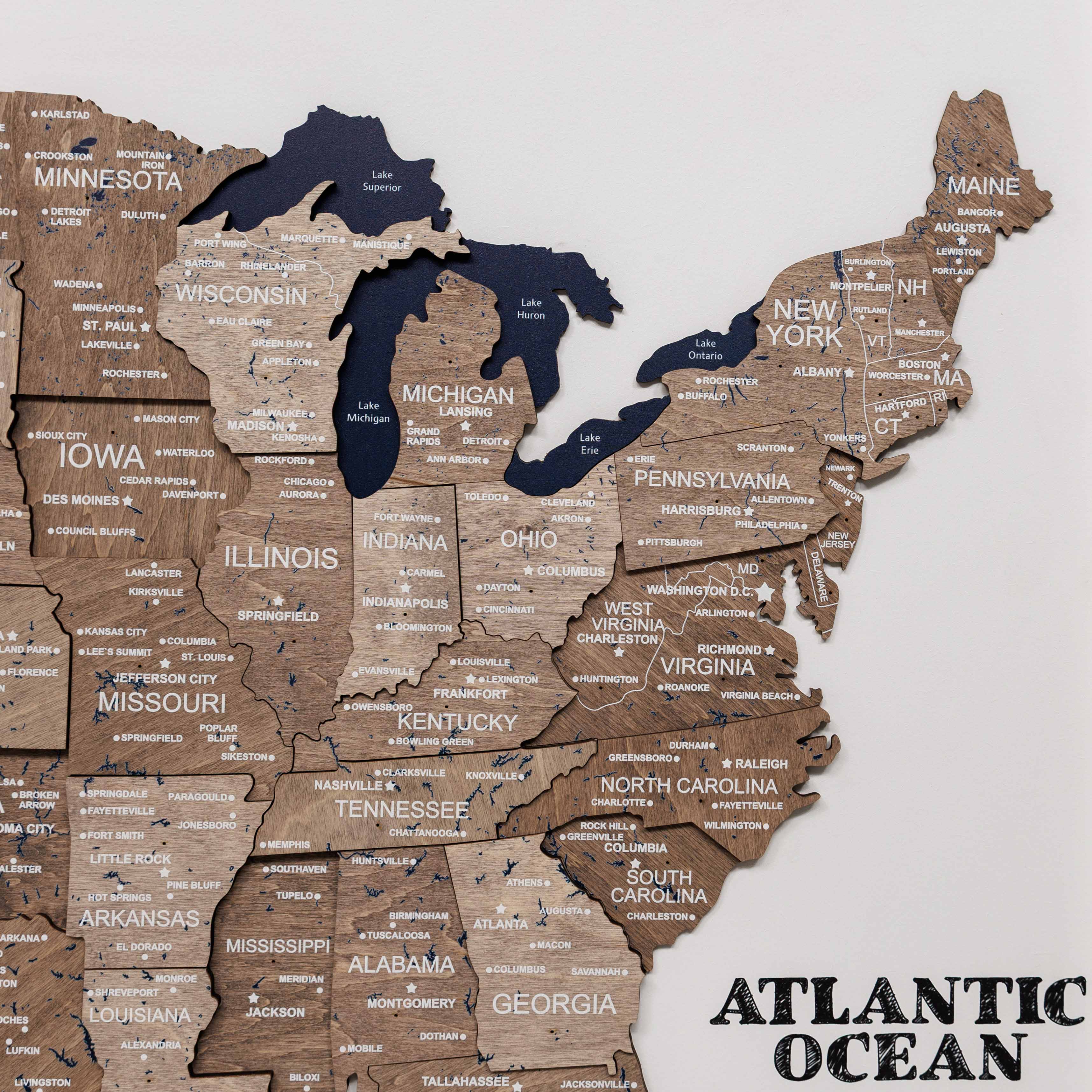 usa cork board map