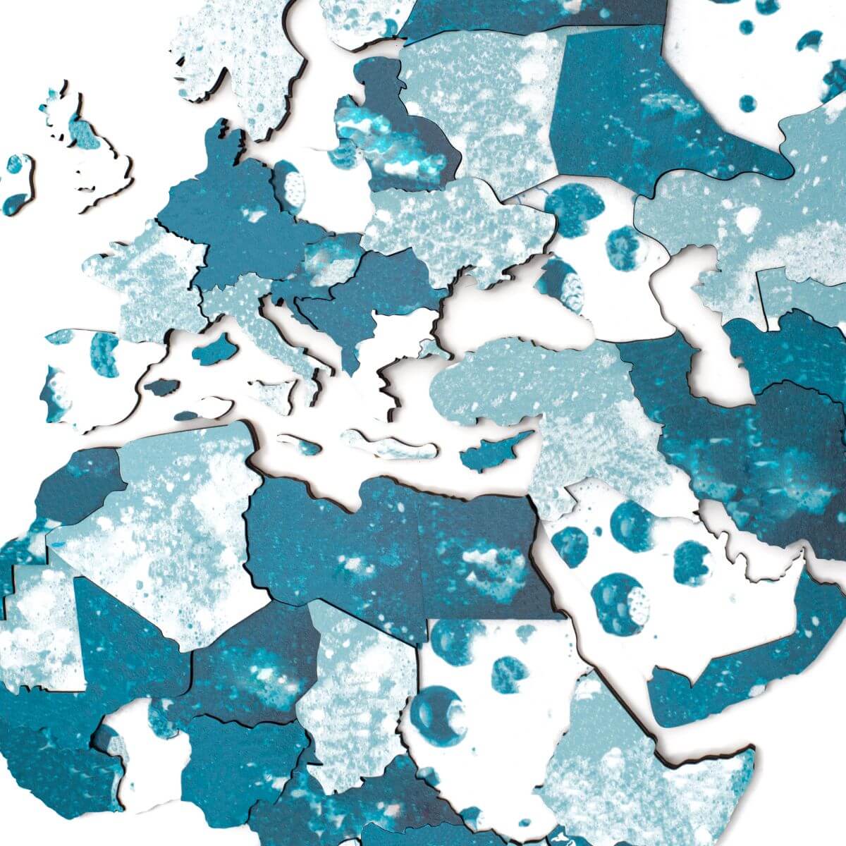 blue map of the world