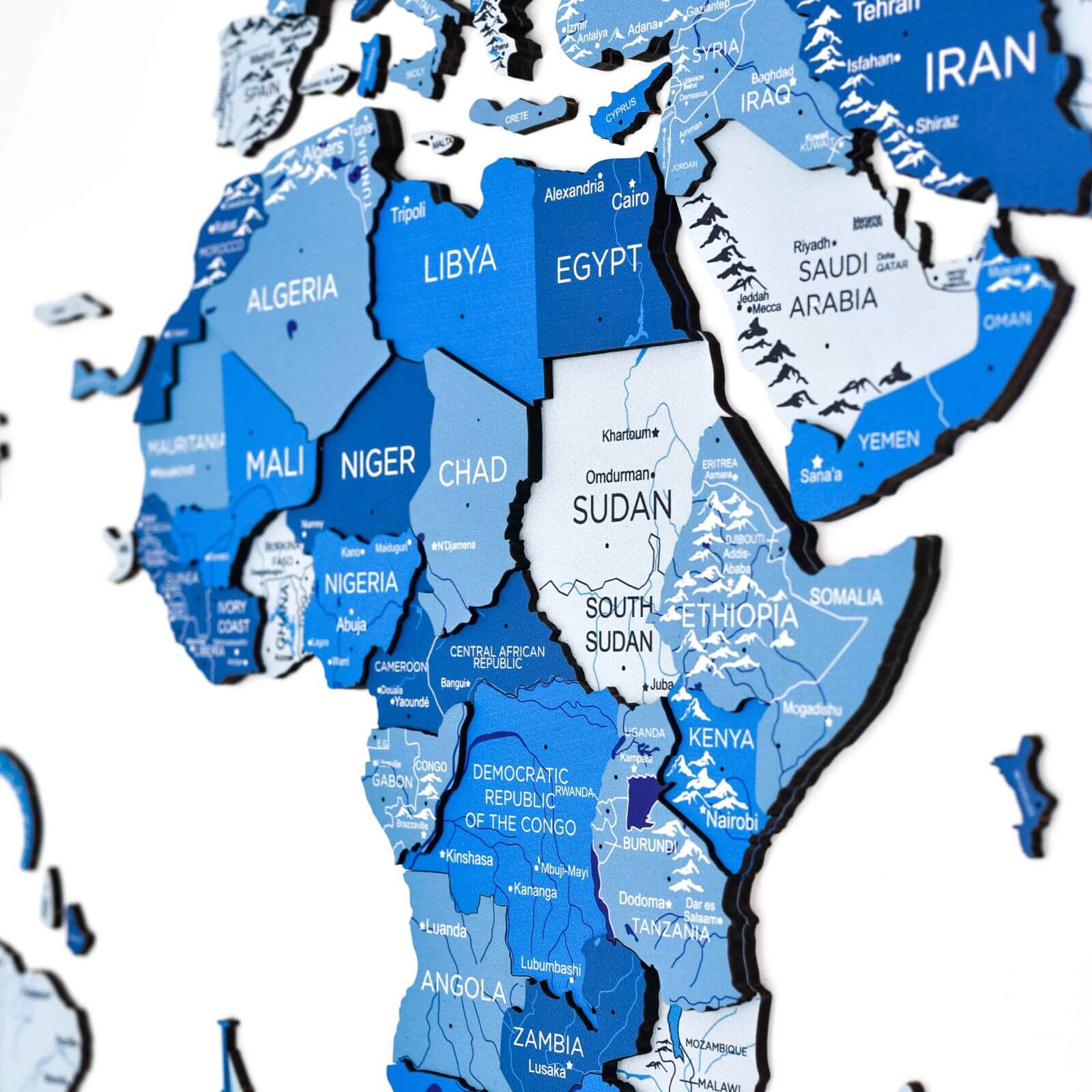 world map showing south africa