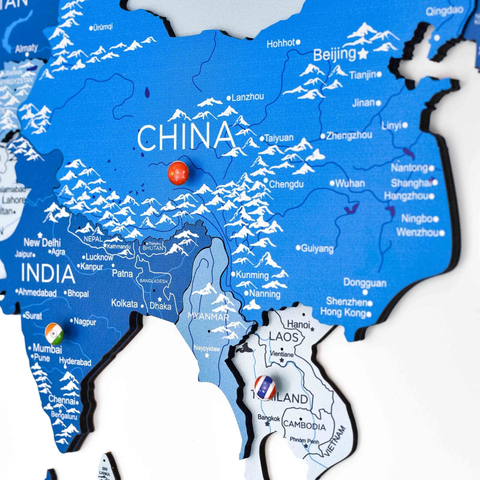 world map showing china