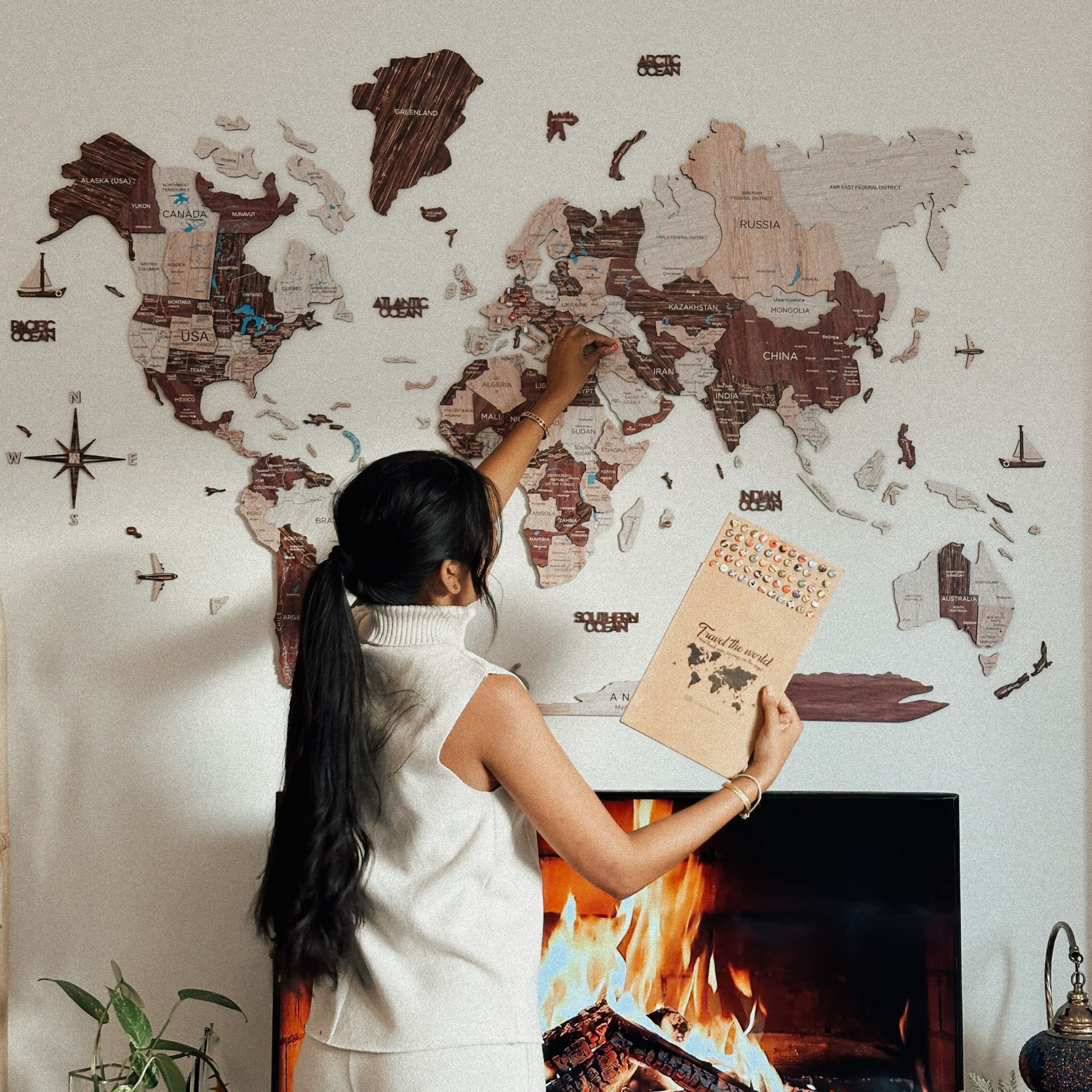 colorful world map art