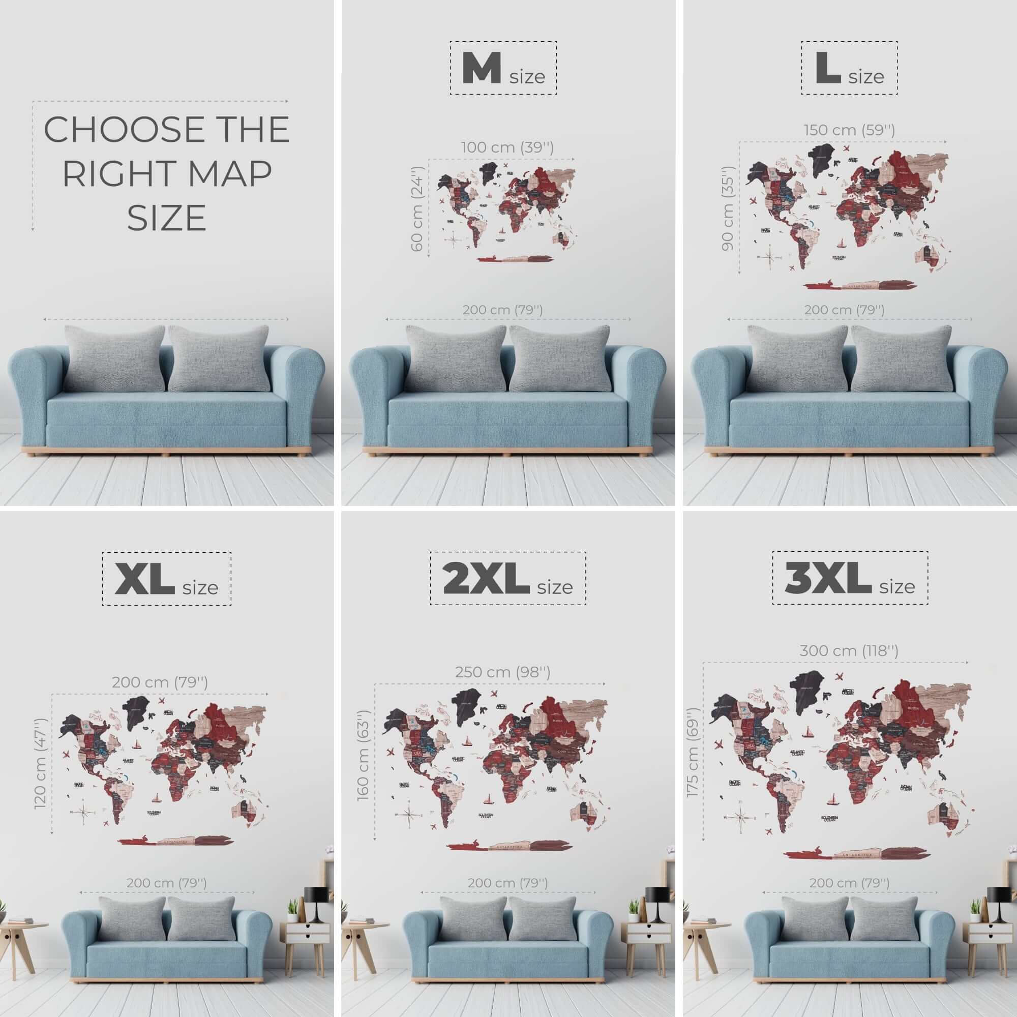 size of red wall decor for living room