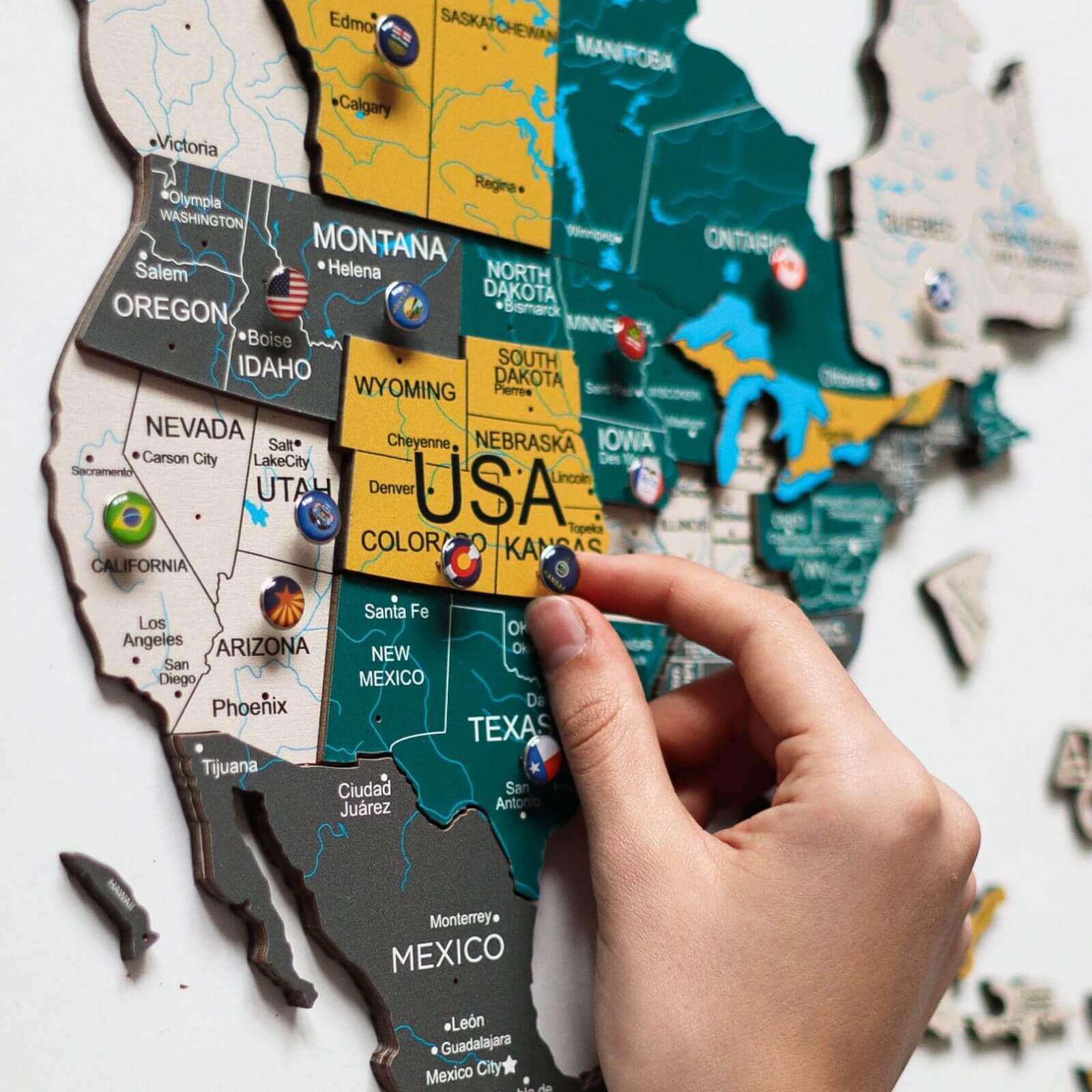 world map travel pin