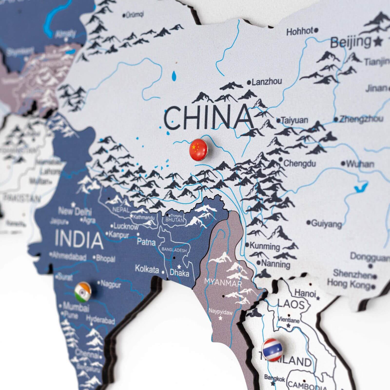 world map with china in the center