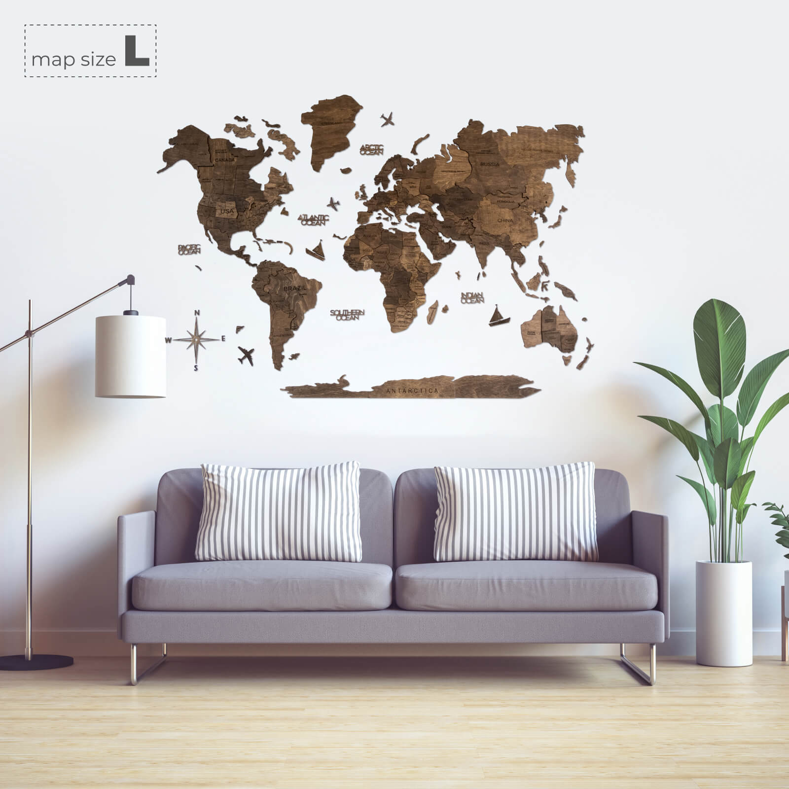 large world map wall art