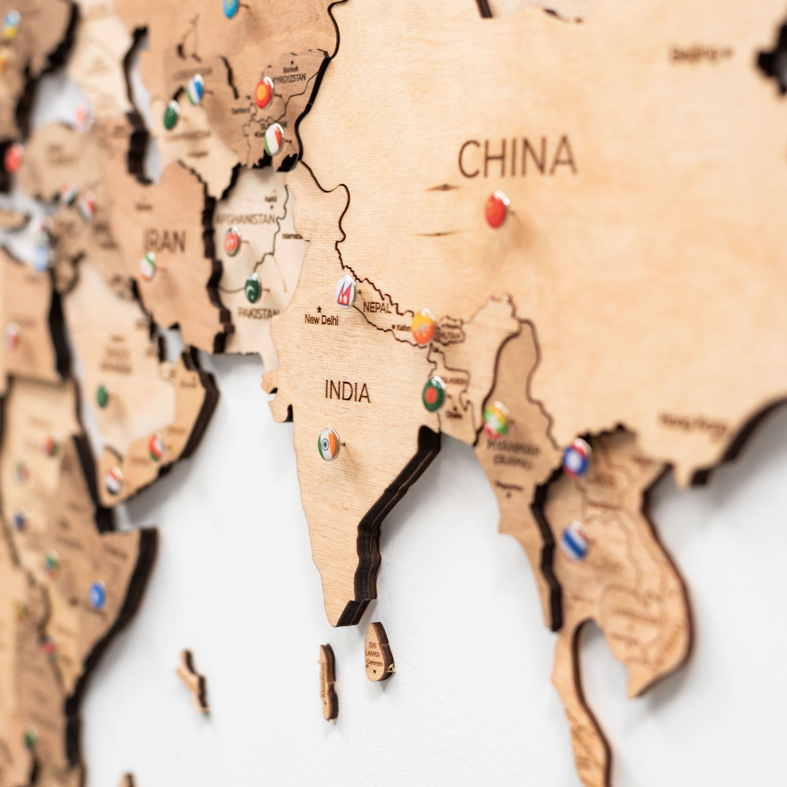 china on a world map