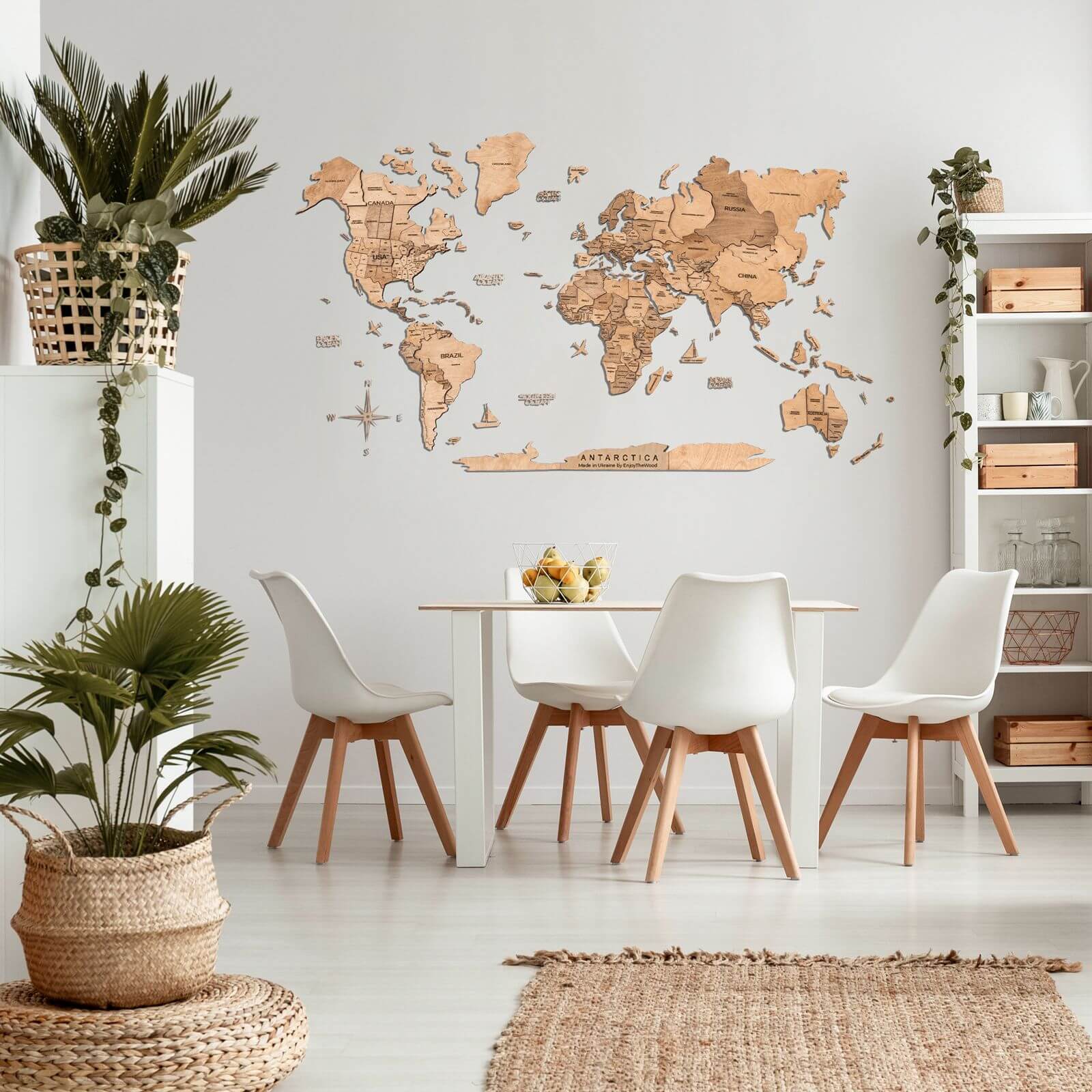 world map with continents and oceans