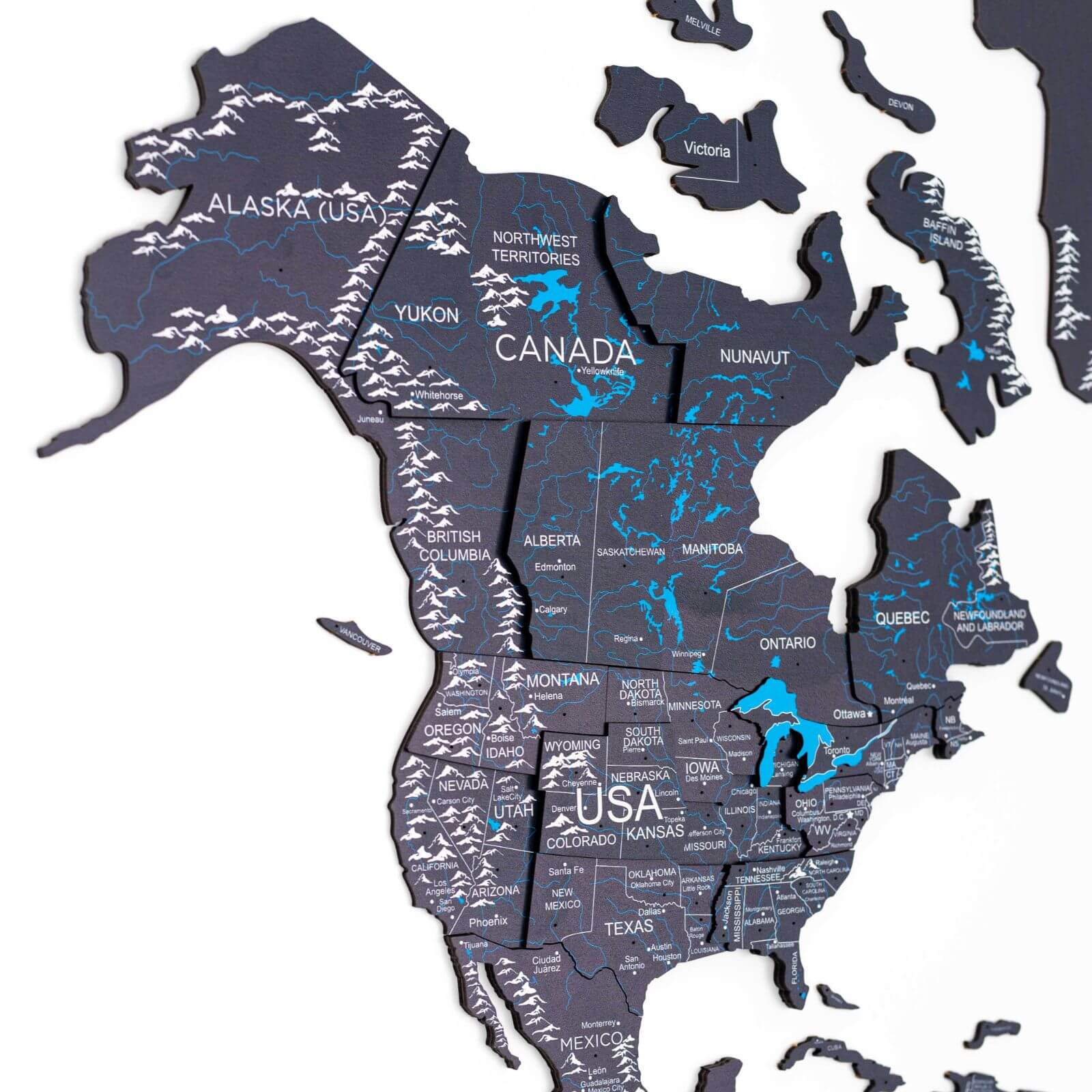 blank map of canada and us