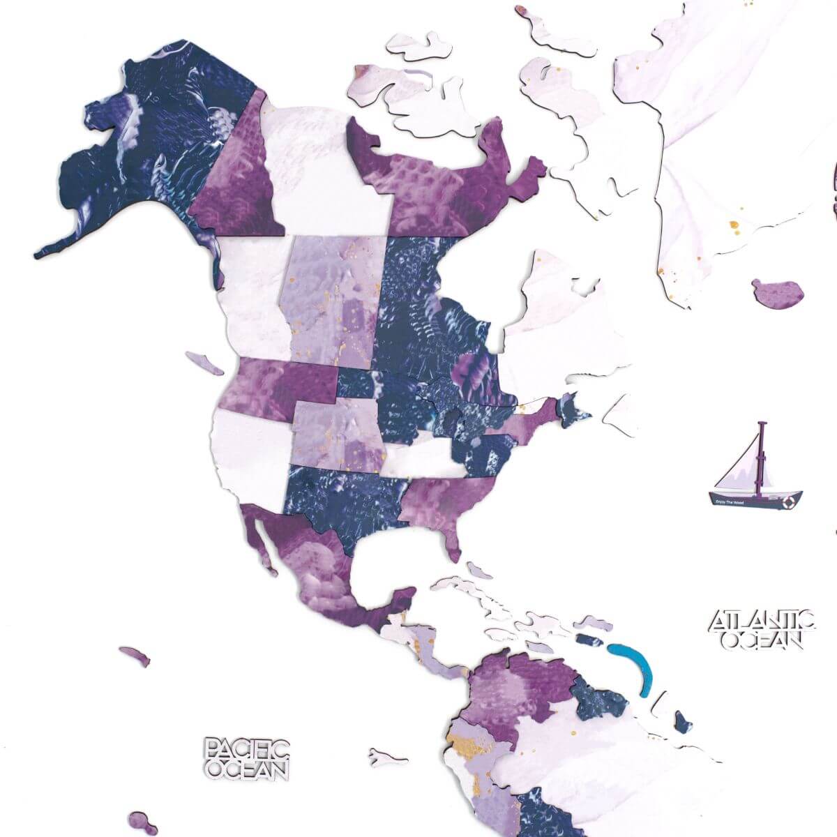 purple world map