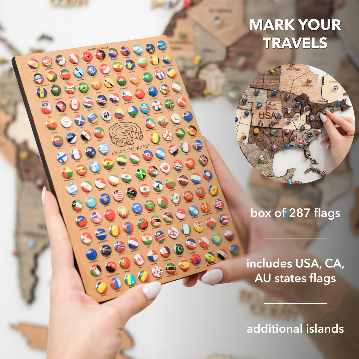 map with pins for travel